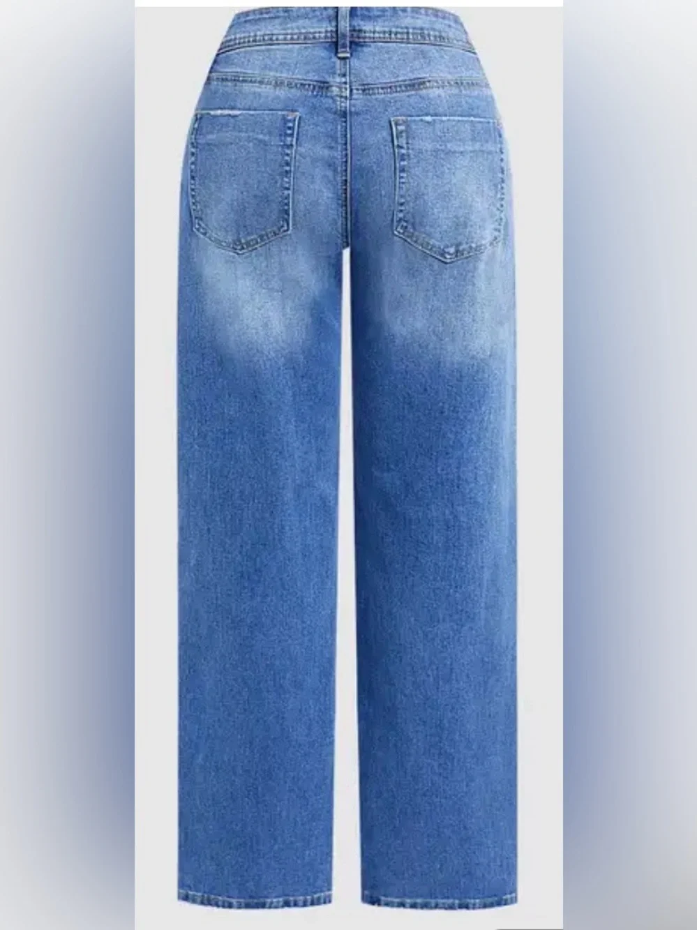 Flamingals Wash Mid Rise Straight Leg Jeans